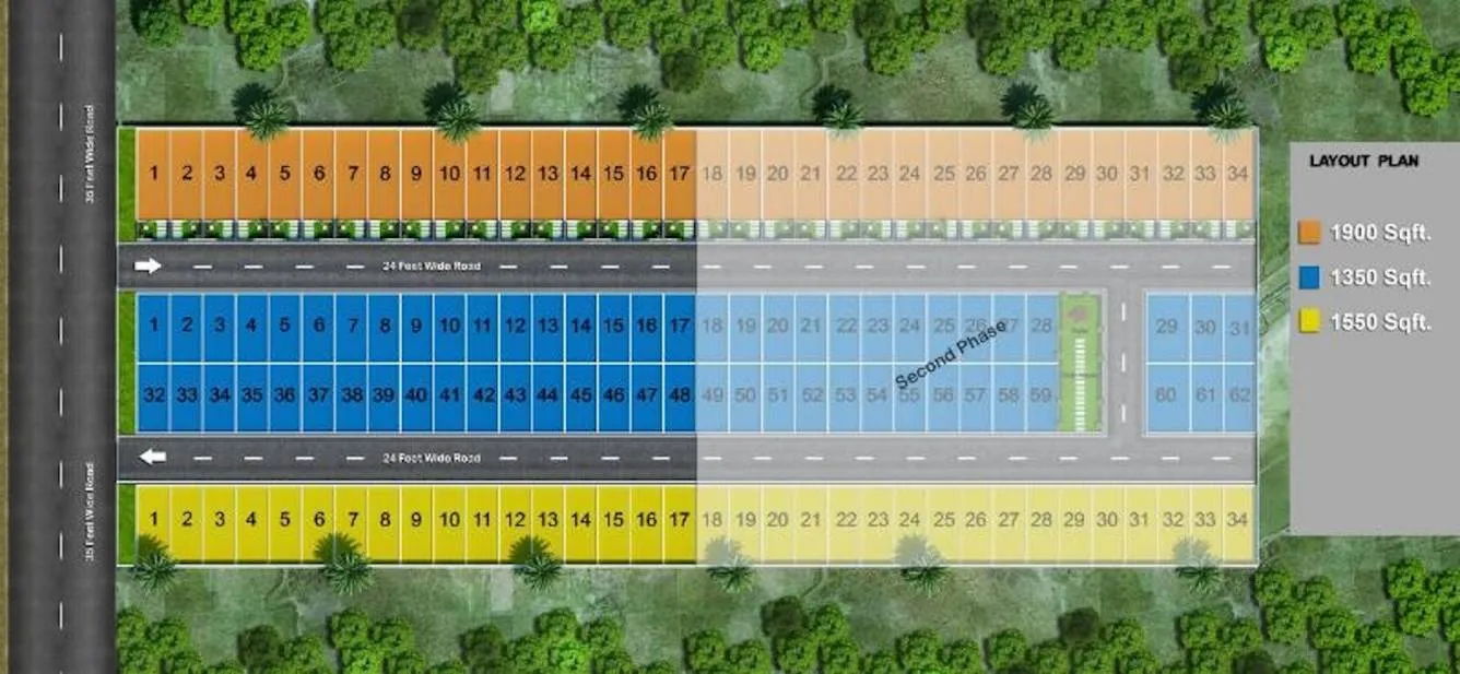 Kamakhya Villas numbered plot site layout