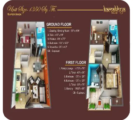 Kamakhya Villas compact duplex first floor plan