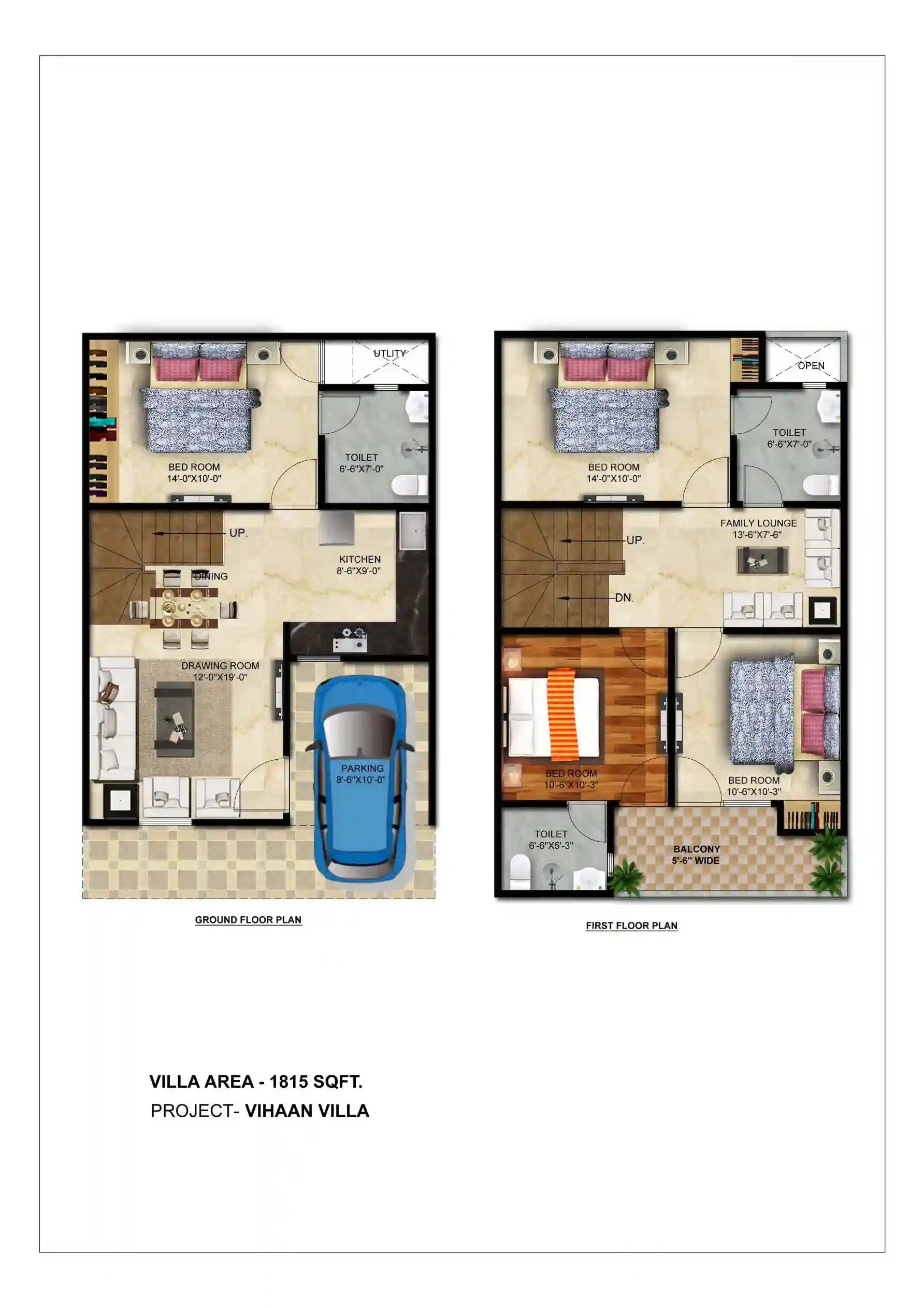 Vihaan Villas 1815 sq ft floor plan