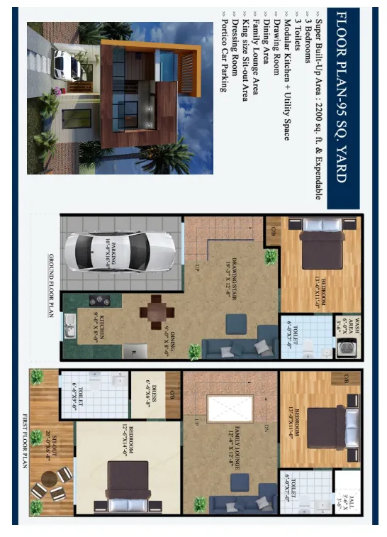 Greno Green 95 sq yd 2200 sqft floor plan