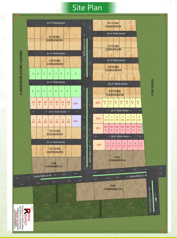 Greno Green Residency site plan with future expansion bands