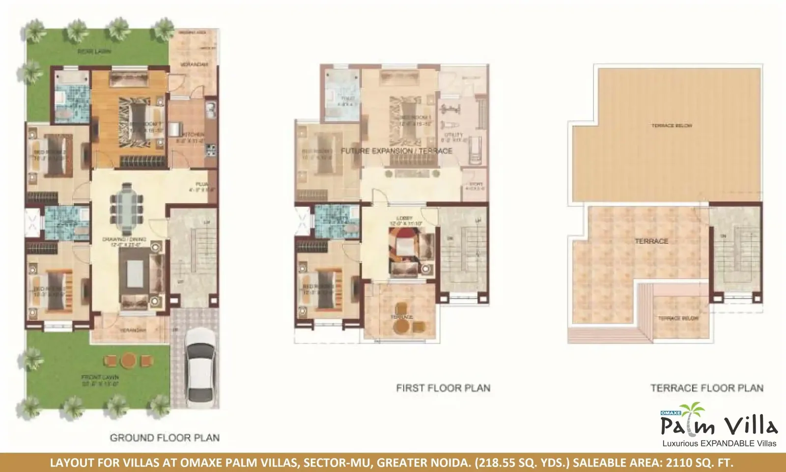 Omaxe Palm Greens 218.55 sq yd floor plan