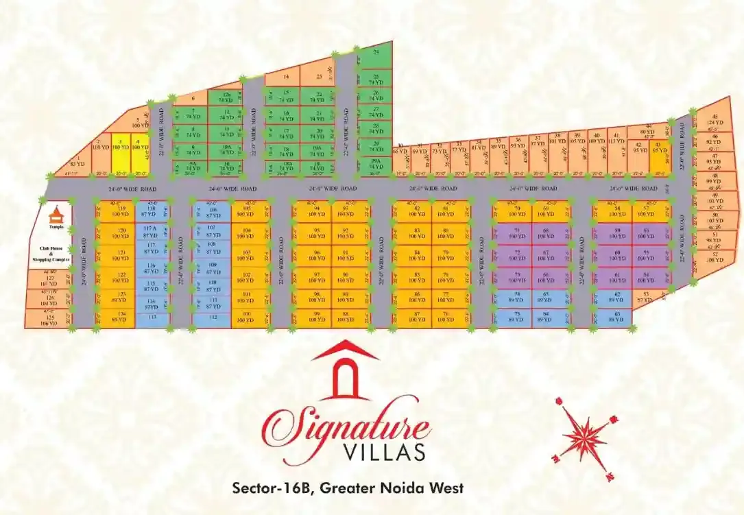 Signature Villas site plan Sector 16B Greater Noida West