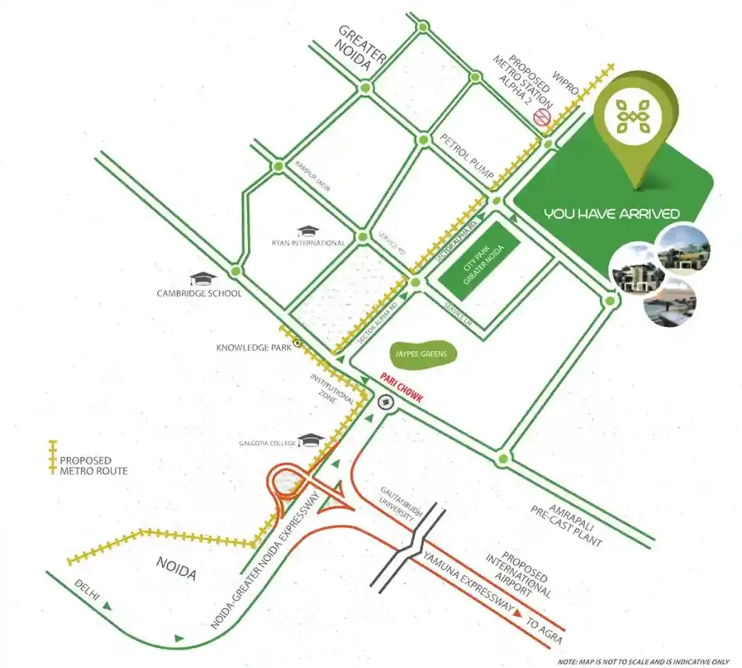 The Hemisphere Villas location map Pari Chowk Greater Noida
