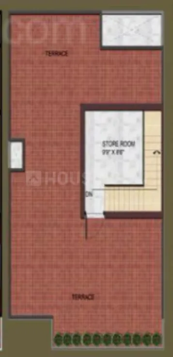 AKJ Real Infra Novel Valley — Floor plan showing a terrace, a store room, and stairs.