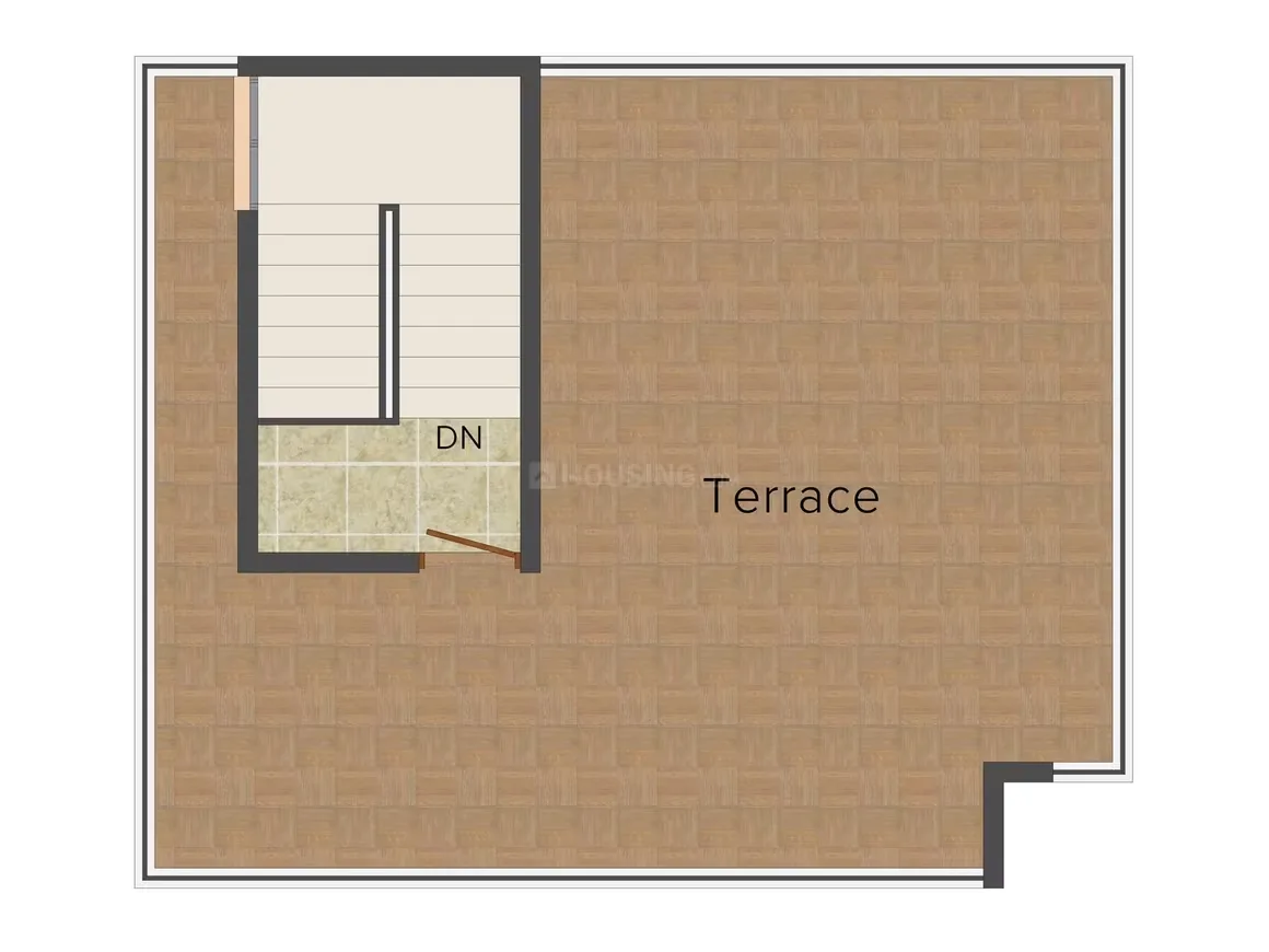 Jaypee Sportsville — Floor plan showing a terrace area and a staircase with "DN" indicating stairs going down.