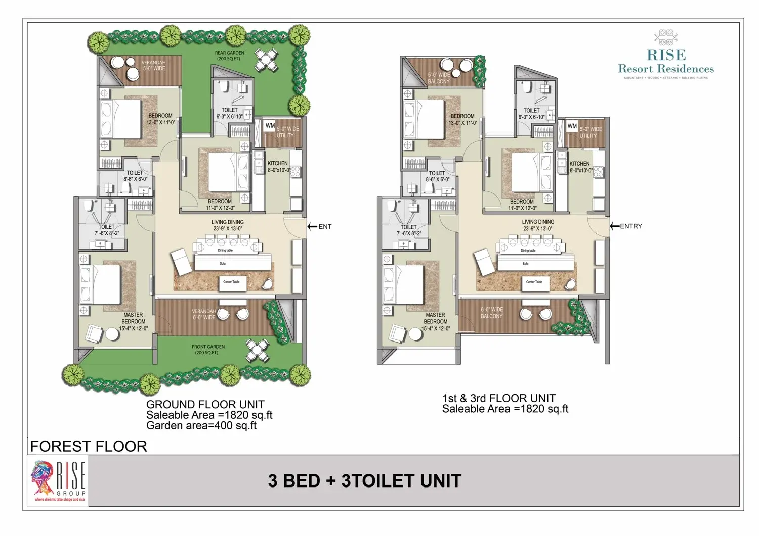 Rise Resort Residences master plan showing villa communities weaved around 9 golf putting greens and cricket ground