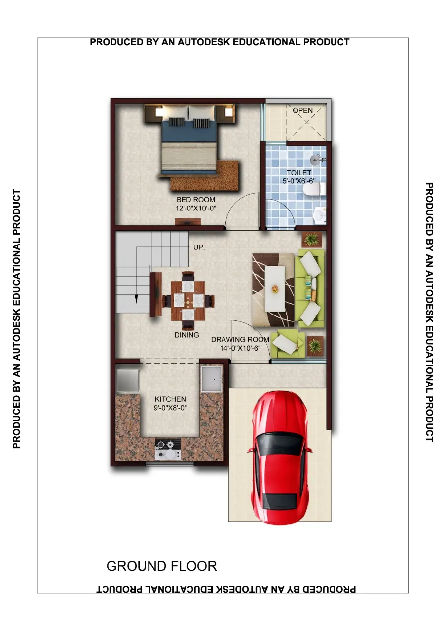 NCR Orchid Villas ground floor plan of the duplex villa