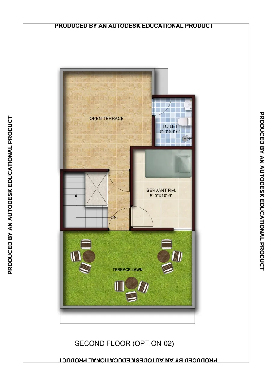 NCR Orchid Villas second floor plan option with servant quarter and terrace lawn